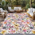 thumbnail image 2 of Spring Botanical Outdoor Rug for Patio/Deck/Porch, Non-Slip Large Area Rug 4 x 6 Ft, Watercolor Floral Flowers Country Vintage Indoor Outdoor Rugs Washable Area Rugs, Camping Rug Carpet Runner, 2 of 8