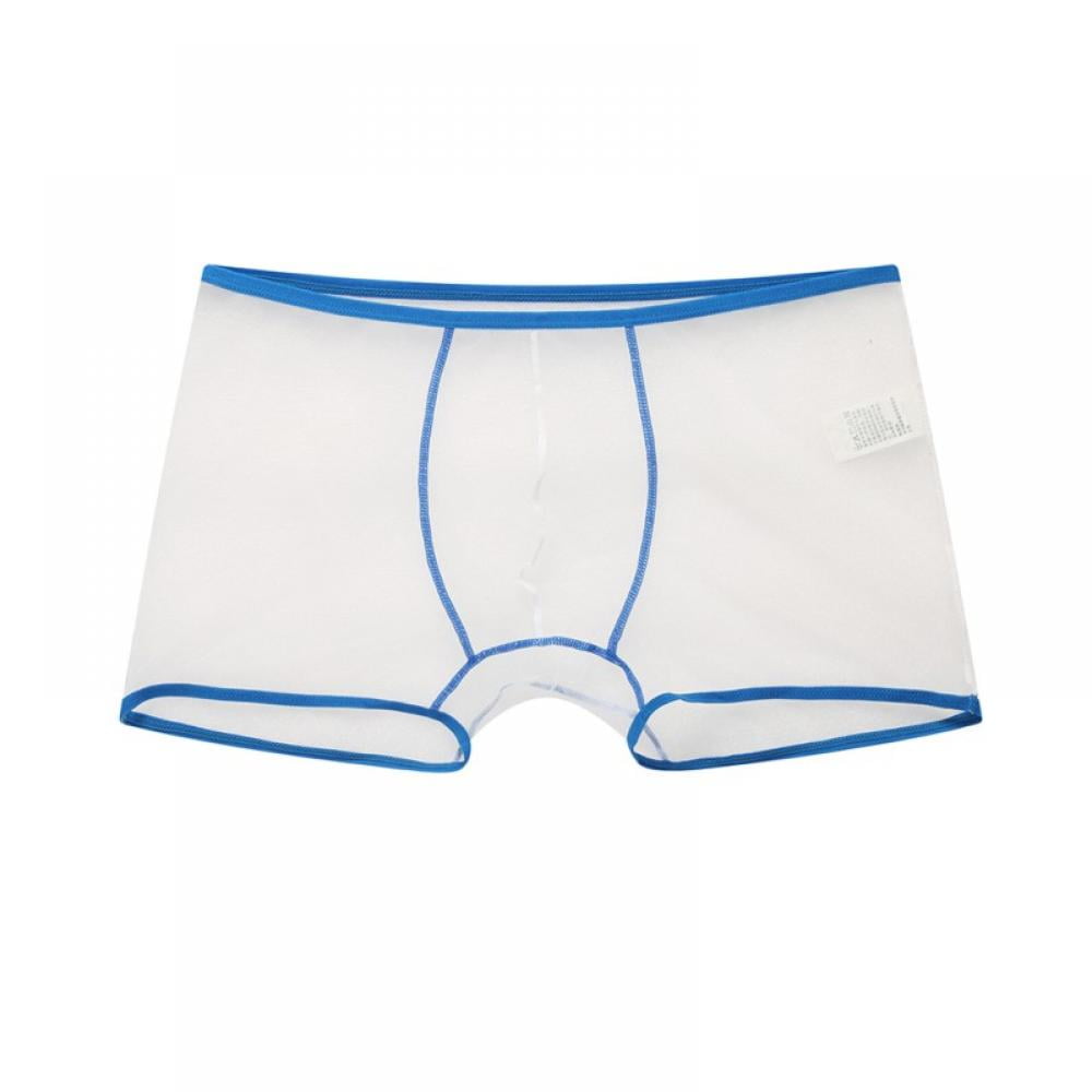 Mens Trunks Sheer See Through Clear Underwear Boxer Shorts Underpants Panties