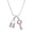 Pink, variant on Key & Lock Pendant Necklace Rhinestone Crystal Rhodium Plated 17 Inch Snake Chain J0352-CR