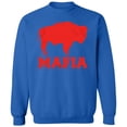 thumbnail image 5 of Buffalo Mafia Distressed Crewneck Sweatshirt | New York Bill Football City Fan Club Pullover Game Day Top (White, 5X-Large), 5 of 14