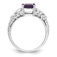thumbnail image 2 of Solid 14k White Gold 8x6mm Emerald Cut Amethyst Purple February Gemstone Engagement Ring Size 8, 2 of 6