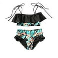 thumbnail image 1 of Sunnyoo Little Girl's Bikini Swimsuit Ruffle Spaghetti Strap Bathing Suit Beach Swimwear, 1 of 3