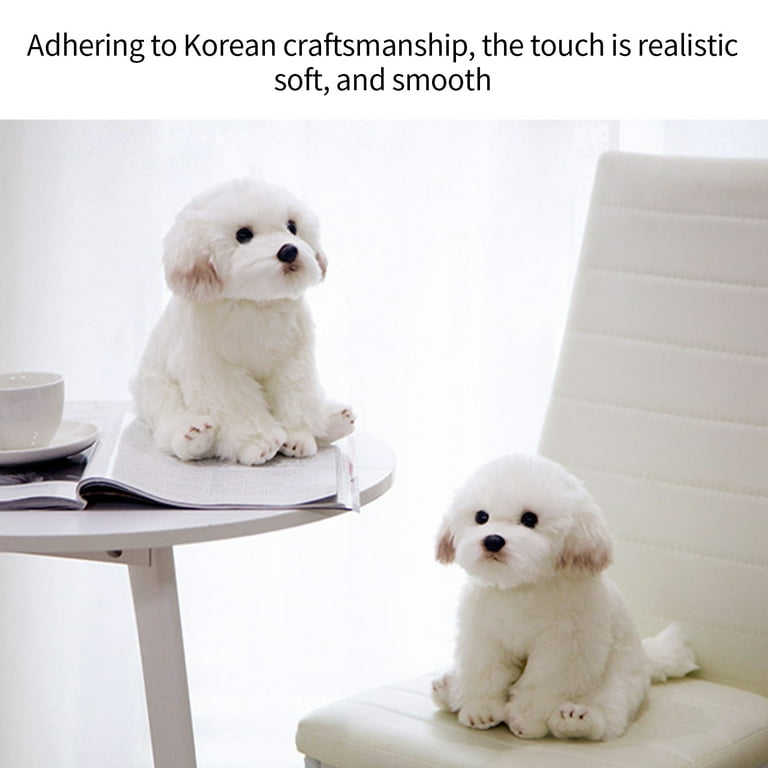 TITOUMI Bichon Frise Plush Puppy Stuffed Animal Realistic Dog Plush Toy Pet Gift for Kids Boys Girls Walmart