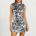 thumbnail image 4 of Unir Women's Sparkly Sequin Dress, Sleeveless Bodycon Mini Dress for Party & Clubwear Events, 1PC, S-XL, 4 of 7
