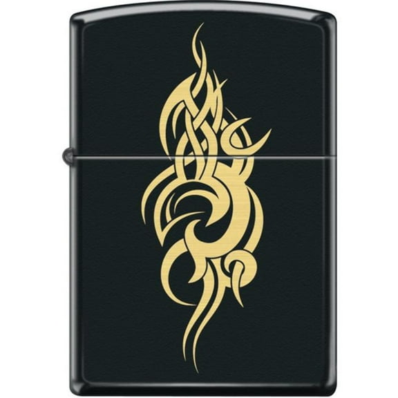 Zippo Lighter - Tribal Tattoo Black Matte