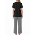 thumbnail image 4 of Weekease Two Piece Pajama Sets for Women Crew Neck Short Sleeve Tops and Printed Pant Casual Sleepwear, 4 of 7