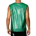 thumbnail image 3 of INSPIRE CHIC Metallic Tank Top for Men's Sleeveless Party Club Shining Vest 2XL Green, 3 of 5