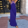 thumbnail image 5 of Women’s Sleeveless Maxi Dress with Cross Halter Neck and Loose Fit Long Length Casual Summer Sundress Blue L, 5 of 5