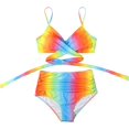 thumbnail image 3 of Conjunto de bikini cruzado para mujer, push up, cintura alta, trajes de baño de 2 piezas, 3 of 7