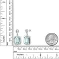thumbnail image 4 of Gem Stone King 925 Sterling Silver Sky Blue Simulated Aquamarine Earrings | Emerald Cut 14X10MM Dangle Earrings for Women | Gemstone March Birthstone | 13.88 Cttw, 4 of 5