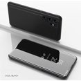 thumbnail image 2 of Mirror Case for Samsung Galaxy S23 Ultra (NOT S23) Support Wireless Charging, Smart Clear View Cover Ultra Thin with Kickstand Flip Phone Case for Samsung Galaxy S23 Ultra 5G QH Black, 2 of 10