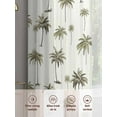 thumbnail image 6 of Palm Trees Sheer Curtains 54 Inch Length 2 Panels Set for Living Room/Bedroom, Green Botanical Summer Tropical Plants Semi Curtain Sheers Drapes Rod Pocket Curtains Window Treatment Set 52''x54''x2, 6 of 7