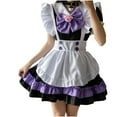 thumbnail image 2 of LOVZFMLL Robe de Demoiselle d'Honneur pour Femme, Mode, Unie, Décontractée, Manches Longues, Col Rond, Festival de Bière, Violet, 3TG, 2 of 4