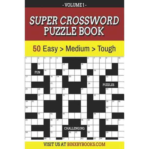 super crossword puzzle book volume 1 50 easy to hard puzzles for adults paperback walmart com