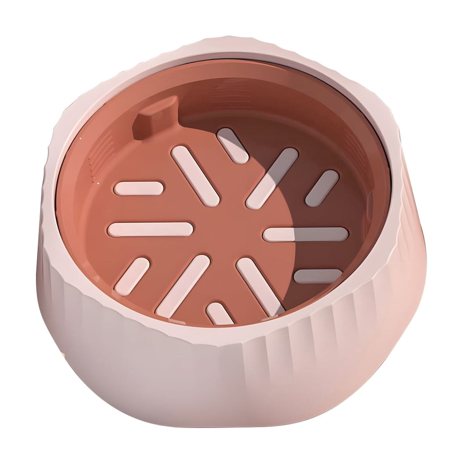 Pet Slow Feeding Bowl, Anti-Choking Bowl Switchable Anti-Slip Anti-Spill Dish for Dogs and Cats, Pink