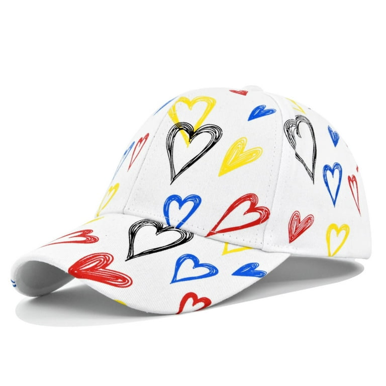 Discount！Fdelink Baseball Hat Sun UV Protection Hat Men and Women Casual  Regular Youth Retro Colorful High Street Cap Baseball Cap White 
