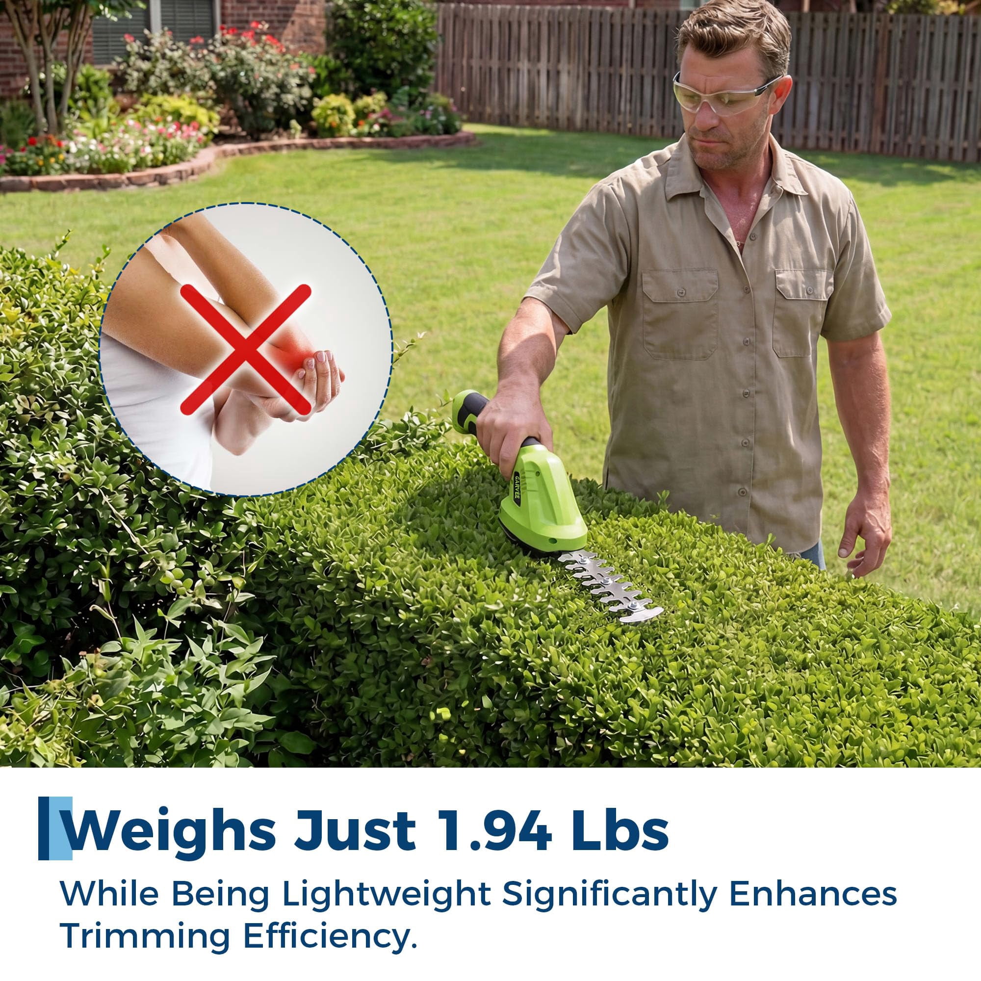 Cordless Grass Shears & Hedge Trimmer 2-in-1 – 7.2V Rechargeable Handheld Garden Trimmer with Type-C Charging, Lightweight Electric Grass Shear & Shrub Trimmer for Lawn, Yard & Garden