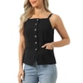 thumbnail image 4 of INSPIRE CHIC 2026 Summer Suit Vest for Women Sleeveless Button Down Square Neck Business Casual Blazer Vest Tops XL Black, 4 of 6
