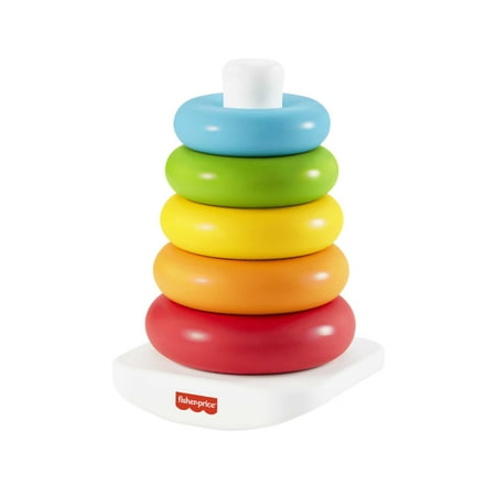 Fisher-Price Rock-a-Stack Ring Stacking Toy for Infants, Made with Plant-Based Materials