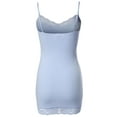 thumbnail image 2 of FashionOutfit Women's Solid Soft Stretch Spaghetti Strap Lace Trim Tank Top, 2 of 3