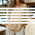 thumbnail image 3 of Endives Women's Linen Shirt Casual V Neck Long Sleeve Blouse Loose Fit Linen Tops Summer Outfit Light Blue, 3 of 5