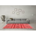 thumbnail image 3 of Ahgly Company Machine Washable Indoor Square Abstract Red Modern Area Rugs, 8' Square, 3 of 4