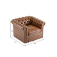 thumbnail image 3 of Bentar 360 Degree Swivel Upholstered Club Chair with Nailhead Trim, Cognac, 3 of 8