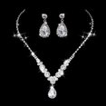 thumbnail image 4 of Conjuntos de joyas de diamantes de imitación de cristal para novia, dama de honor y boda, gargantilla llamativa, collar, pendientes colgantes, conjuntos para fiesta de boda y graduación, 4 of 5