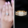 thumbnail image 4 of Rosec Jewels IGI Certified 3 Carat Cushion Cut Lab Grown Diamond Engagement Ring with Band - E-VS1 Quality - with Jewelry Box, 14K Yellow Gold, US 4.00, 4 of 9
