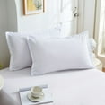 thumbnail image 4 of Brushed Flannel Pillowcase Set Soft Breathable Bedding Standard Size 20x30 Inches White, 4 of 7
