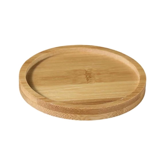 Bamboo Round Tray, Natural Bamboo Round Mat 3.4 Inch, Reusable Plate for Coffee Cup, Small Plant Tray, Snacks, Jewelry