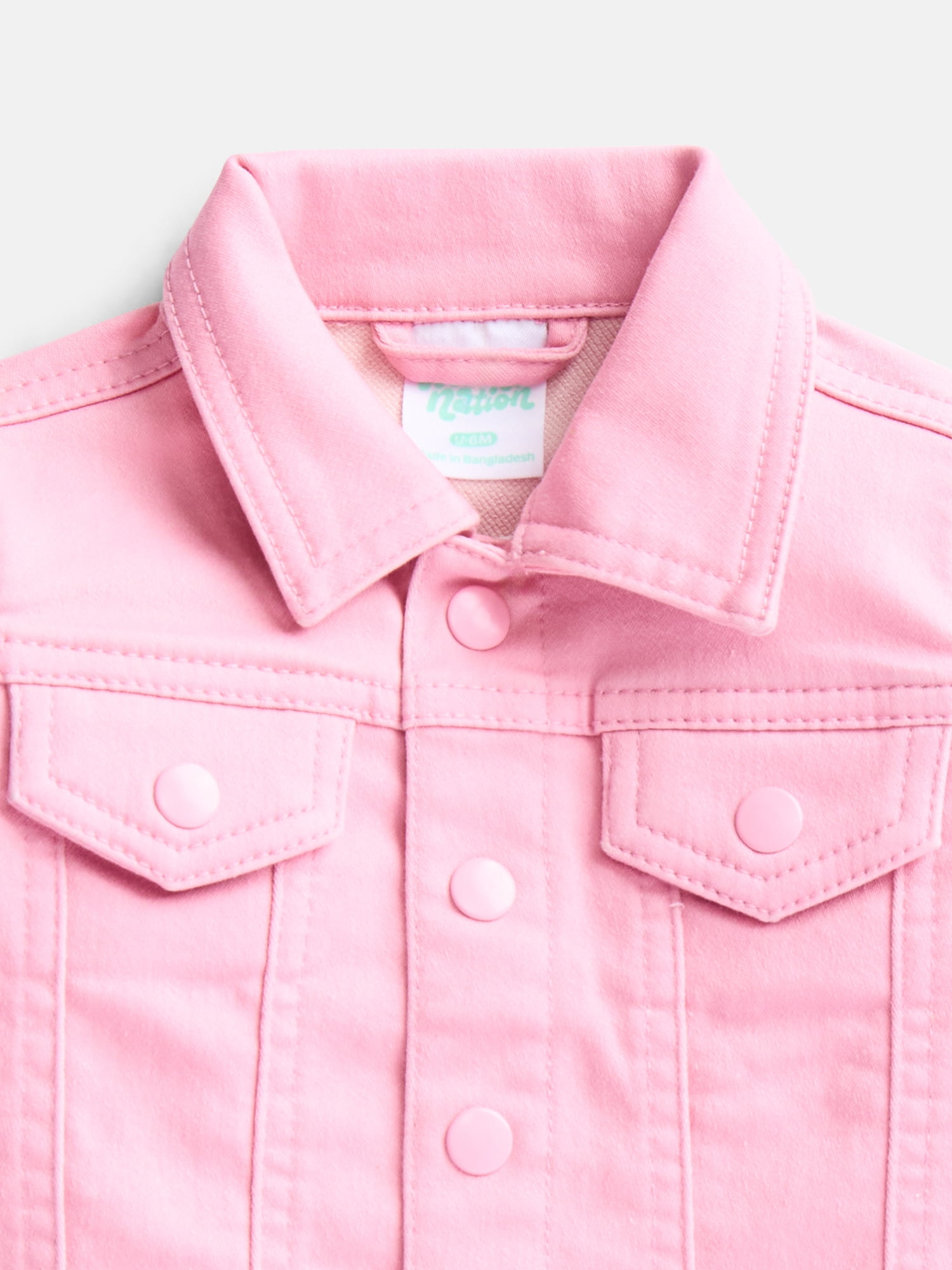 Wonder Nation Baby Girls Denim Jacket with Long Sleeves, Sizes 0/3M-24M