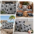 thumbnail image 5 of Pet Paw Printed Outdoor Waterproof Pillow Covers, Modern Black Grey Watercolor Dog Claws Decorative Rectangle Throw Pillowcase Sofa Cushion Sham for Patio/Couch/Chair, 20"x12" 2 Pack, 5 of 8