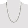 thumbnail image 5 of 925 Sterling Silver Diamond Cut 7mm Solid Pavé Curb Link Chain w/ Lobster Clasp - 24", 5 of 5