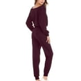thumbnail image 5 of tarylea Sweatsuit for Women 2 Piece Outfits Long Sleeve Scoop Neck Crop Top Cinch Bottom High Rise Pants Casual Workout Fall Tracksuits, 5 of 5