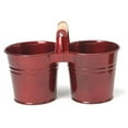 thumbnail image 1 of Houston International Trading 8122E GA Enameled Galvanized 2 Planter Unit with Wood Handle, Glazed Apple, 1 of 1