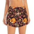 thumbnail image 2 of Cauagu Woodland Creatures Floral Print Women's 2 in 1 Running Shorts Athletic Workout Gym Yoga Shorts Running Shorts for Women-Large, 2 of 7