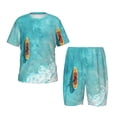 thumbnail image 1 of Fotbe Tranquil Ocean Canoe Journey Pijama Estampada de 2 Piezas para Niños – Ropa de Dormir de Manga Corta Cómoda para Niños y Niñas, Camiseta y Shorts de Algodón-Medium, 1 of 6