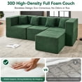 thumbnail image 5 of BEHOST 102.5" Modular Sectional Sofa for Living Room, L Shaped Cloud Couch with Ottomans and 4 Pillows, Forest Green, 5 of 9