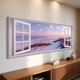 thumbnail image 2 of Beach Window Canvas Wall Art - Large Coastal Picture Landscape Canvas Prints Tropical Sea Paintings, Horizontal Summer Seascape Artwork for Living Room Bedroom, 2 of 7