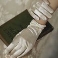thumbnail image 2 of Elegant Wedding Gloves for Protection in White Satin with Comfortable Fit and Exquisite Design 1 Pair, 2 of 9