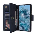 thumbnail image 6 of SaniMore for Google Pixel 8A Case, PU Leather 2 in 1 Zipper Wallet Removeable Wrist Strap Card Slots Cash Pocket Kickstand Shockproof Anti-fall Full Protective Shell For Google Pixel 8A, Blue, 6 of 15