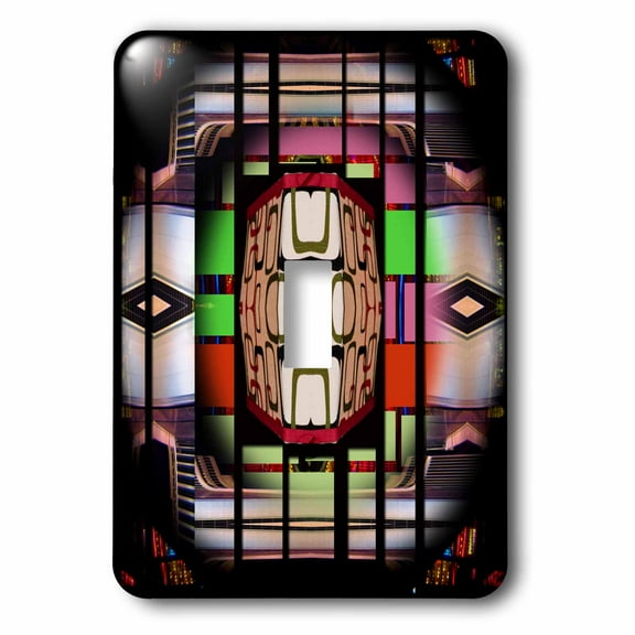 3dRose, A Lamp Shade with Neon Colors, Black Bars and Lots of Depth, single toggle switch