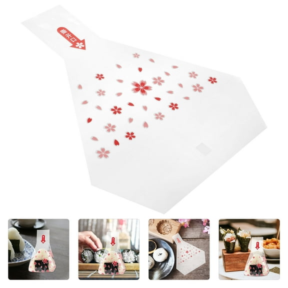 HORIALENCE Onigiri Wrappers Plastic 50Pcs 7.5X6.7X0.04In