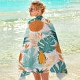 thumbnail image 6 of Realhomelove Tropical Yellow Pineapple Pattern Beach Towel – Unique Design Watercolor Floral Hawaiian Pattern, Oversized (30”x 60”) Beach Towels for Adults, Kids - Quick Dry Travel Towel, 6 of 7