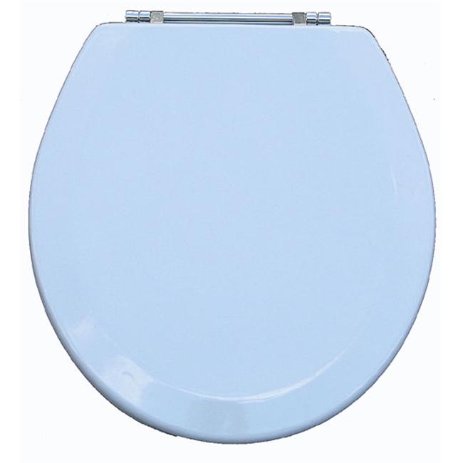 Premium Toilet Wood Seat withChrome Hinges Metallic White