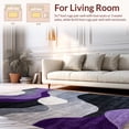 thumbnail image 2 of ODIKA 4'x6' Machine Washable Non-Slip Area Rug, Contemporary Rippled Wave Design Featuring Layered Shapes High Traffic Rug, Purple, 269844, 2 of 7