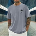 thumbnail image 2 of CFLVAEK Hawaii T Shirts for Men Big and Tall T Shirt Loose Fit Short Sleeve Tshirts Comfy Crew Neck Tshirt Summer Beach Vacation Tops Gray XXL, 2 of 5