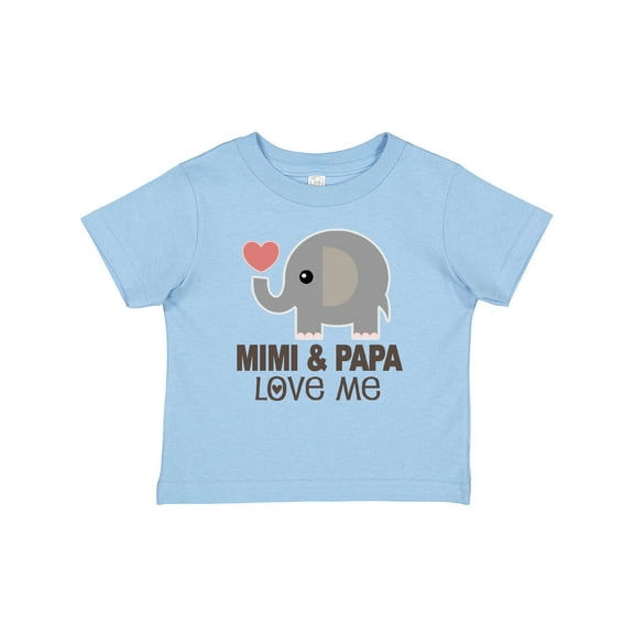 Inktastic Mimi and Papa Love Me Elephant Boys or Girls Baby T-Shirt