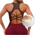 thumbnail image 6 of Womens Racerback Sports Bra with Removable Pads Cross Back Strappy Yoga Bra Medium Support Padded Athletic Workout Crop Top for Gym Running, 6 of 6